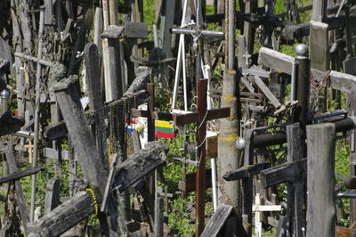 Close-up of old machinery