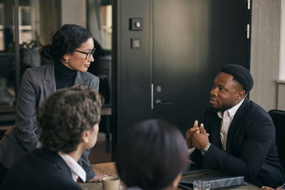 Business colleagues working at office