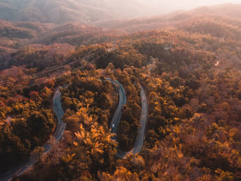 High angle view of landscape against sky