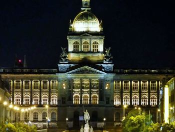 Low angle view of church at night