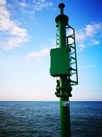 Close-up of sea against blue sky