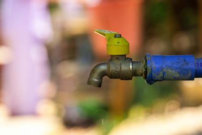 Close-up of water faucet