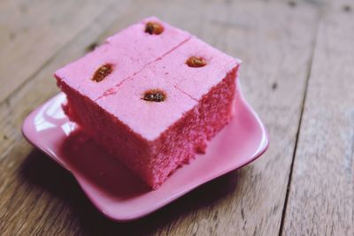 Close-up of cake on table