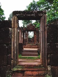 Closed door of old building