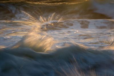 High angle view of sea waves