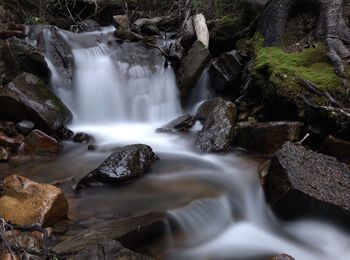 Scenic view of waterfall