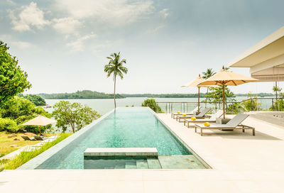 View of swimming pool against sky