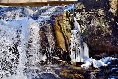 Panoramic view of horse on rock