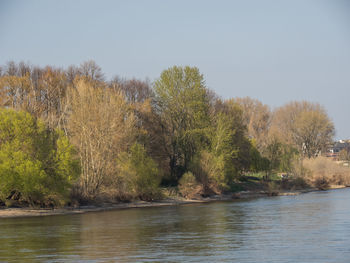 Scenic view of lake against clear sky