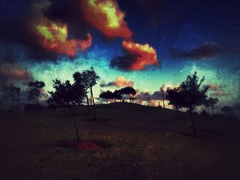 Scenic view of landscape against cloudy sky