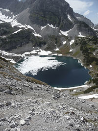 Scenic view of snowcapped mountains