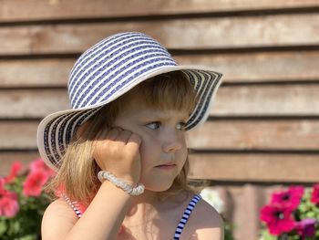 Portrait of woman wearing hat