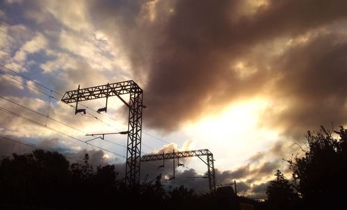 Low angle view of basketball hoop against sky