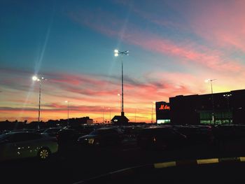 Cars parked on parking lot