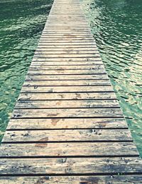 Wooden pier in sea