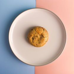 Directly above shot of cookies in plate