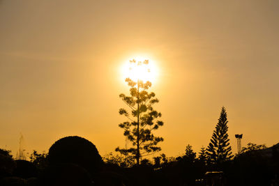 Silhouette trees against sky during sunset