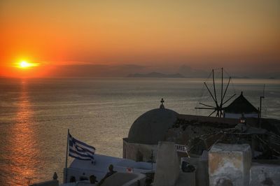 Scenic view of sunset over sea