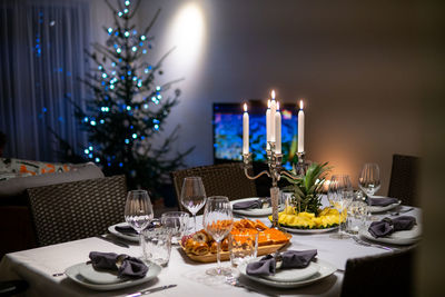 Place setting on table