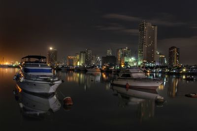 Panoramic view of illuminated city at night