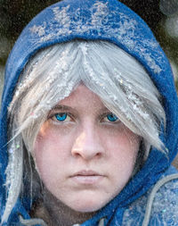 Portrait of young woman during winter