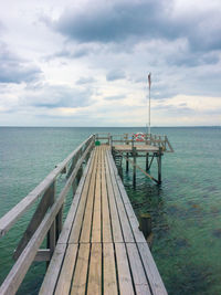 Pier over sea against sky