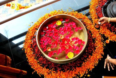 Close-up of flowers in bowl