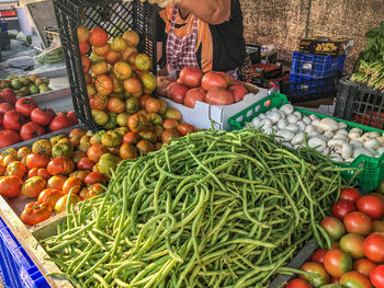 Vegetables for sale at market stall