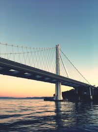 Low angle view of suspension bridge