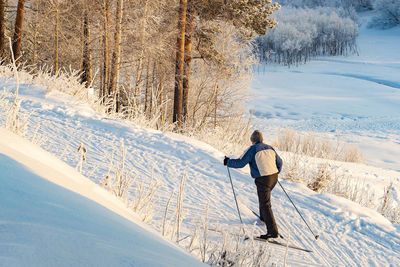 Winter landscape of siberia. view of river.