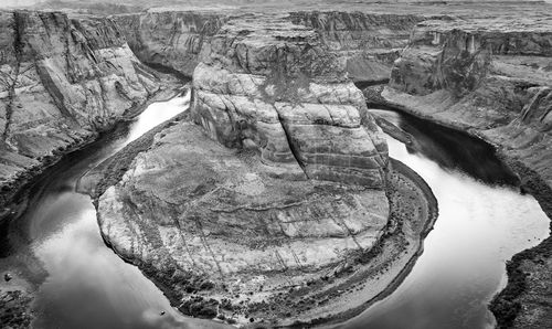 High angle view of rock formation