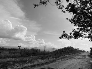 Scenic view of land against sky