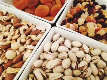 High angle view of vegetables in container