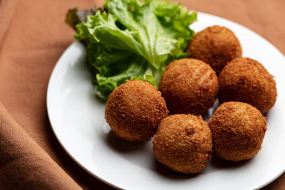 Plate of corn cheese balls