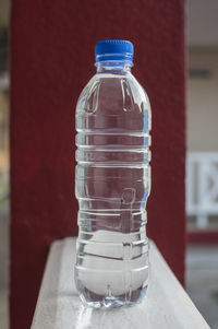 Close-up of drink in jar on table