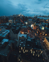 Illuminated cityscape at night