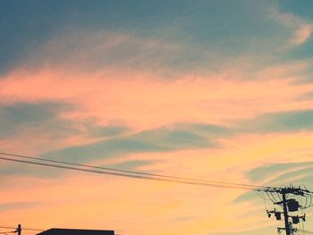 Low angle view of sky at sunset