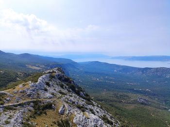 High angle view of landscape against sky