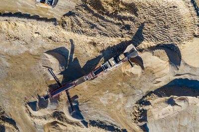 High angle view of rocks on shore