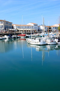 Boats in harbor