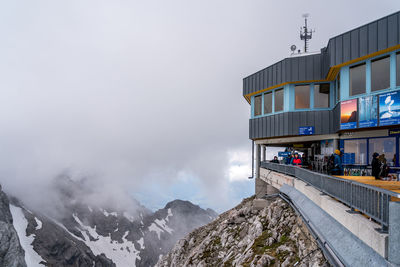 Scenic view of mountains against sky during winter