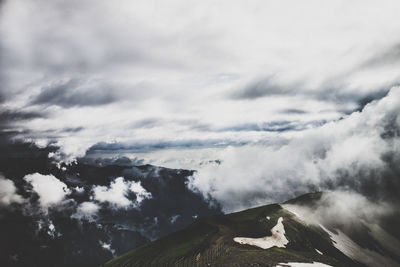 Aerial view of mountain range