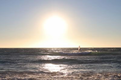 Scenic view of sea at sunset