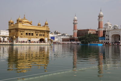 Reflection of buildings in water