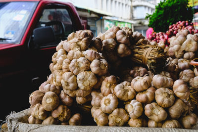 Close-up of vegetables for sale at market stall