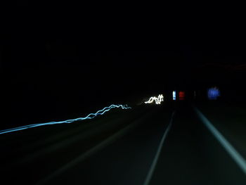 Blurred motion of road at night