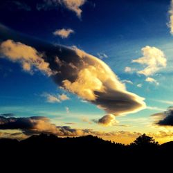 Scenic view of landscape against sky at sunset