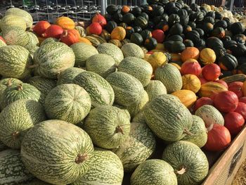 High angle view of fruits in market