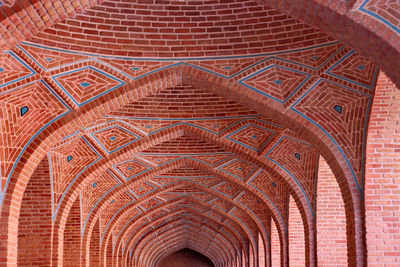 Low angle view of ceiling of historic building