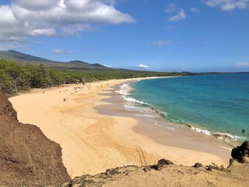 Scenic view of beach against sky